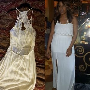 🔴White Backless Dress